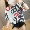 Printed creative short-sleeved girl T-shirt 2021 Summer new style plus-size loose casual slimming top details Picture
